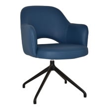 Lex Vinyl Trestle Armchairs (Set of 2)